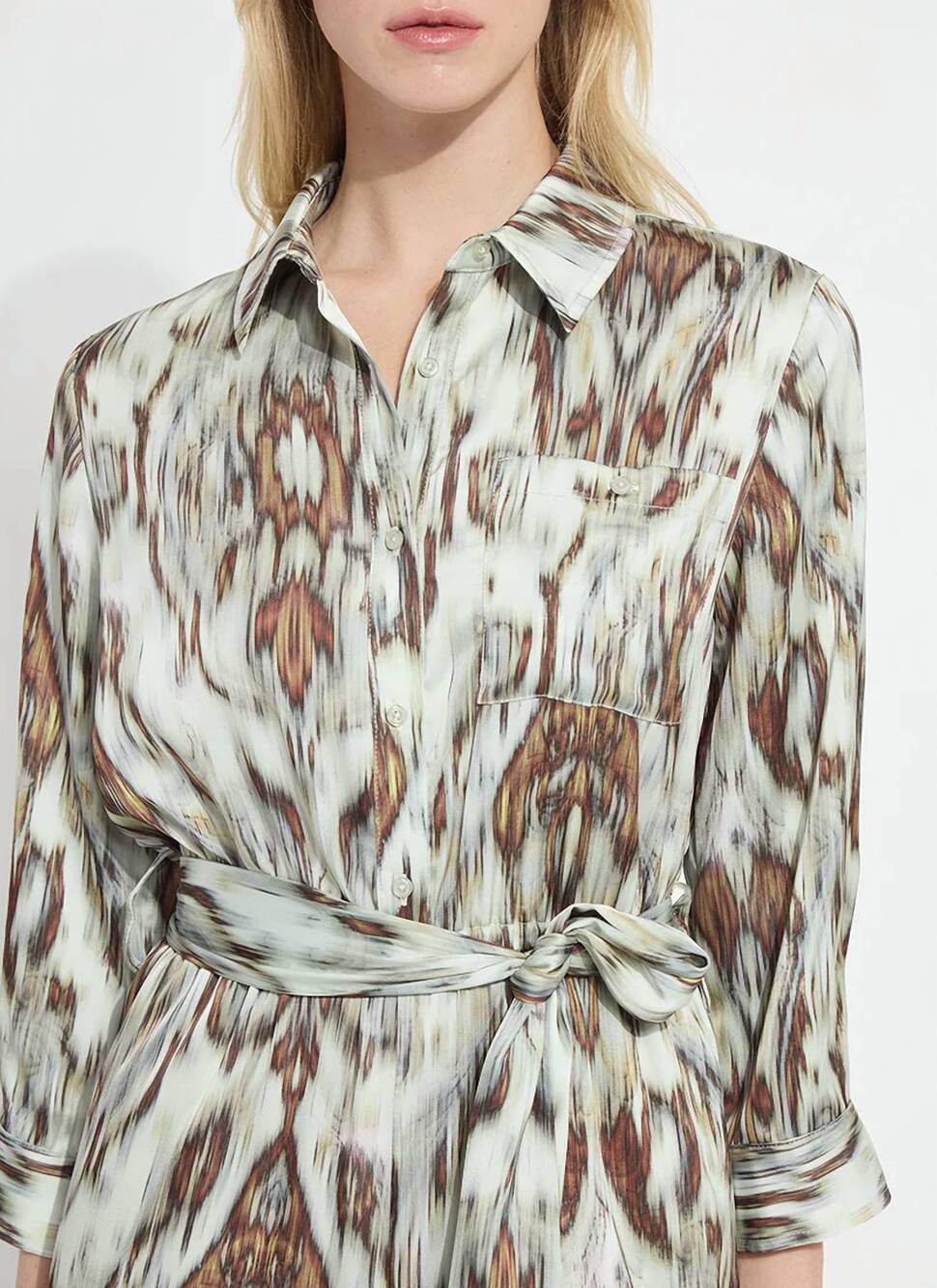 NEW LYSSE dahlia belted satin pantsuit in woodland paisley - Picture 5 of 6